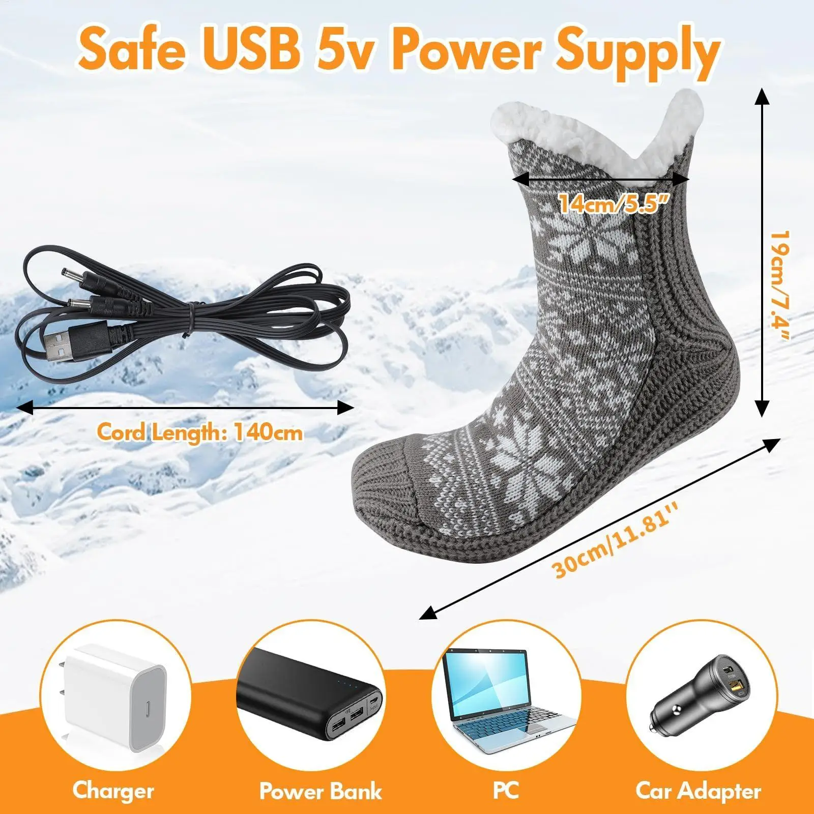 ساخنة الجوارب اللاسلكي مقاوم للماء الحرارية USB بالطاقة USB ساخنة التزلج الجوارب تدفئة القدمين للرجال النساء في الهواء الطلق ركوب الصيد