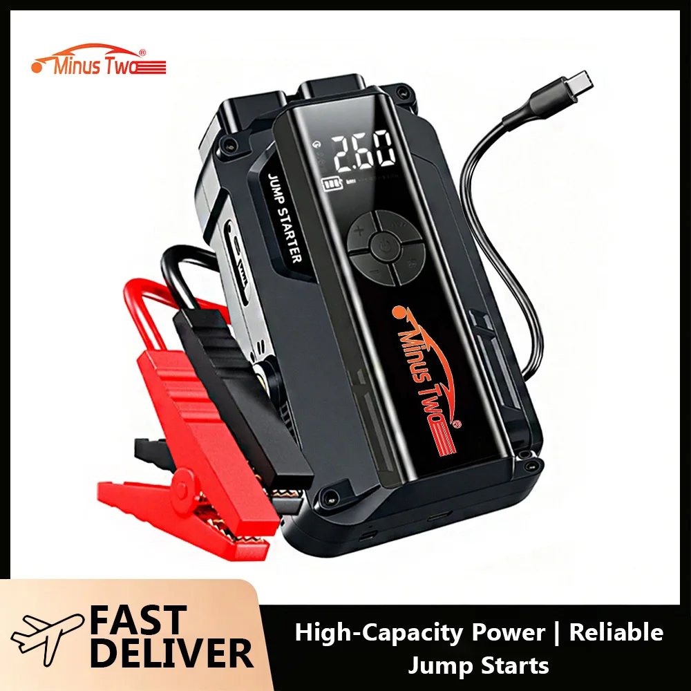 4 in 1 1000A Peak Car Jump Starter, 150PSI Portable Air Compressor, 12V Battery Booster Power Pack for Petrol Diesel Trucks SUV