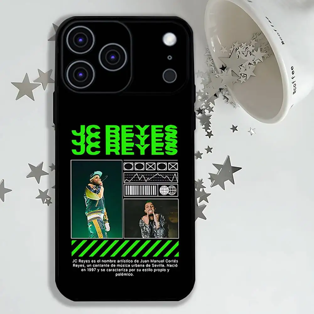 Funda de teléfono para iPhone 17,16,15,14,13,12,11,Pro,Max,Plus,E,Air,Mini funda protectora SINGER Jc Reyes Tour negra