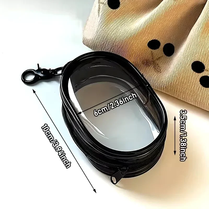 Mini borsa portaoggetti portatile con cerniera trasparente Portachiavi Bambola di cartone animato Giocattolo per bambini MysteryBox Organizzatore di cavi per borsa per caricabatterie per auricolari