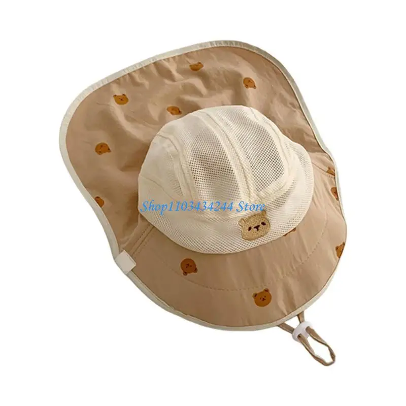 قبعة شمس للأطفال جاهزة للمغامرة مع غطاء للرقبة والأذن، قبعة شاطئ قطنية ناعمة، تصميم جميل، قبعة أطفال محمولة #3