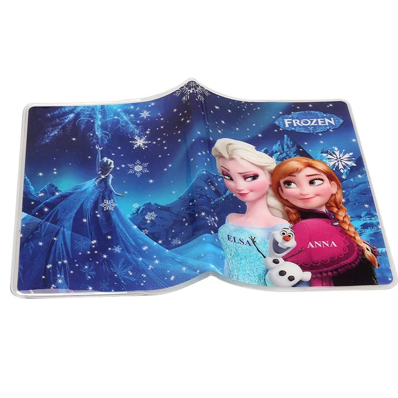 Disney Frozen Elsa Passport Holder PVC Leather Unisex Travel Passport Cover Case Card ID Holders 14cm*9.6cm