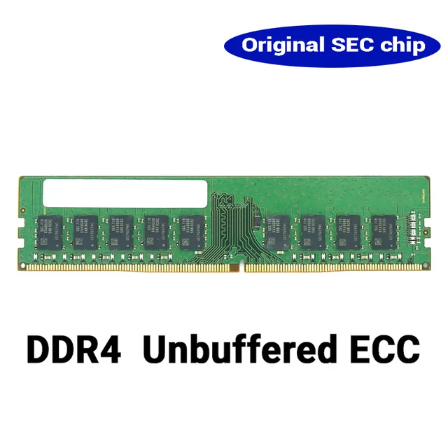 Original SEC chip Unbuffered ECC DDR4 ECC Ram 4GB 8GB 16GB 32GB PC4 2133MHz  2400MHz 2666MHz Server Desktop Memory UDIMM - AliExpress