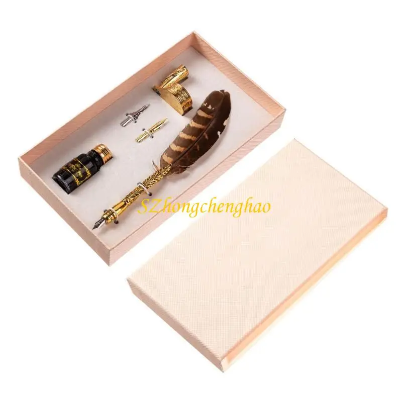 

Quill Pen and Set Pen Set, Calligraphy Pen Fountain Dip Pen Set 601D
