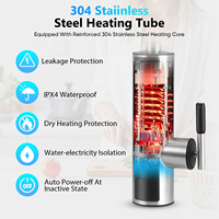 Electric Instant Hot Water Tap 220V 3000W, 360° Rotatable Stainless Steel Instant Tankless Faucet for Kitchen Bathroom Washroom