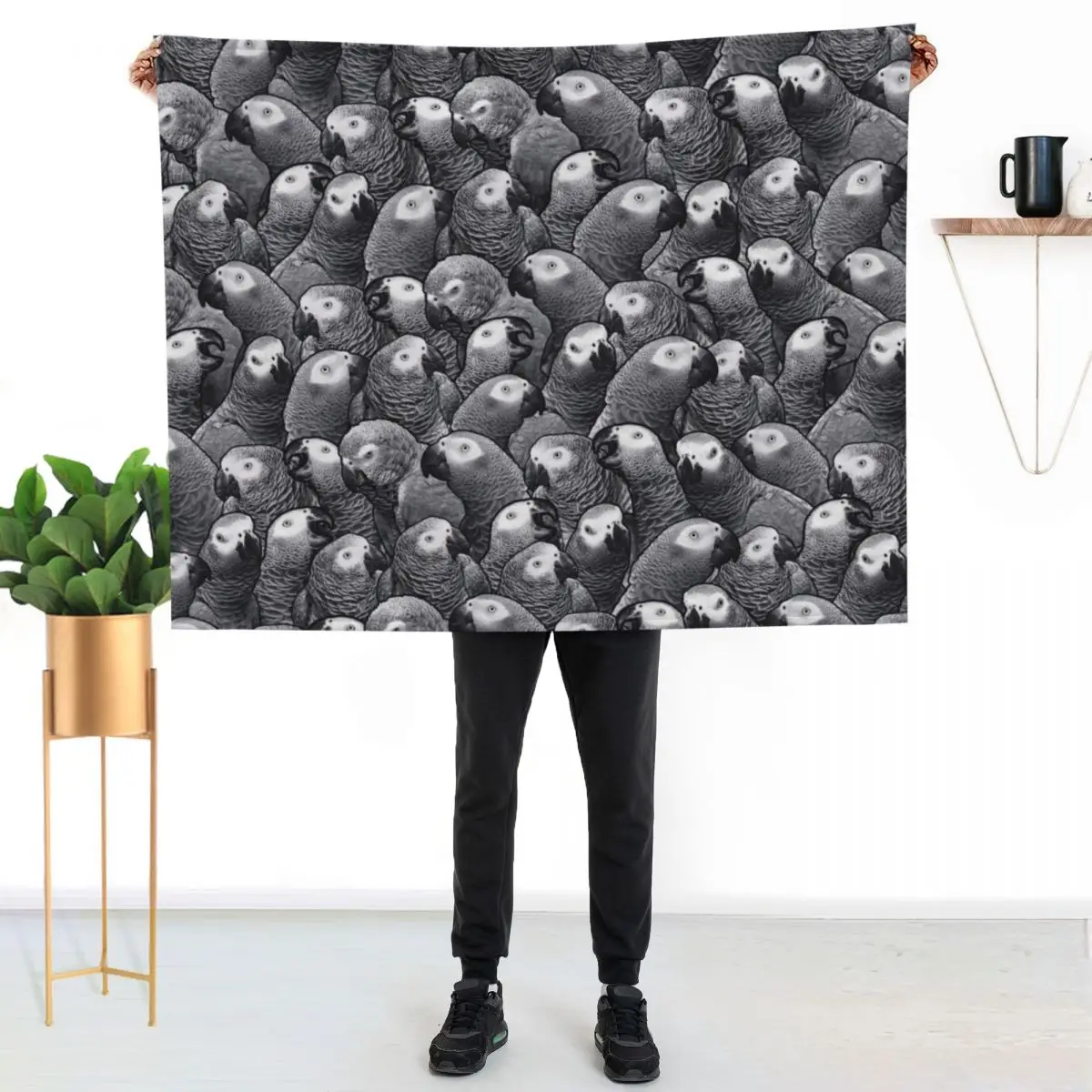 African Grey Parrot Pattern Throw Blanket Decoratives sofa bed Soft Plaid Sofa Throw anime Heavy Blankets