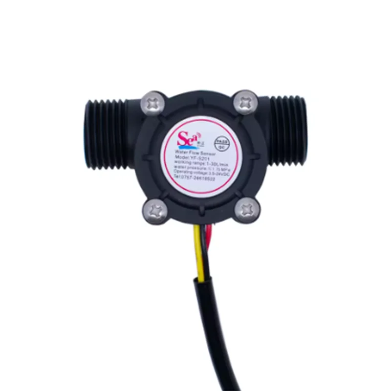 مستشعر تدفق المياه مقياس الجريان مستشعر تدفق القاعة التحكم في المياه 1-30 لتر/دقيقة 2.0MPa YF-S201