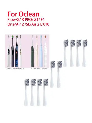 Oclean Air 2/One/SE X/X PRO/Z1/F1 용 전동 칫솔 헤드, 교체용 소프트 듀폰 강모 노즐, 1, 4, 10, 20 개