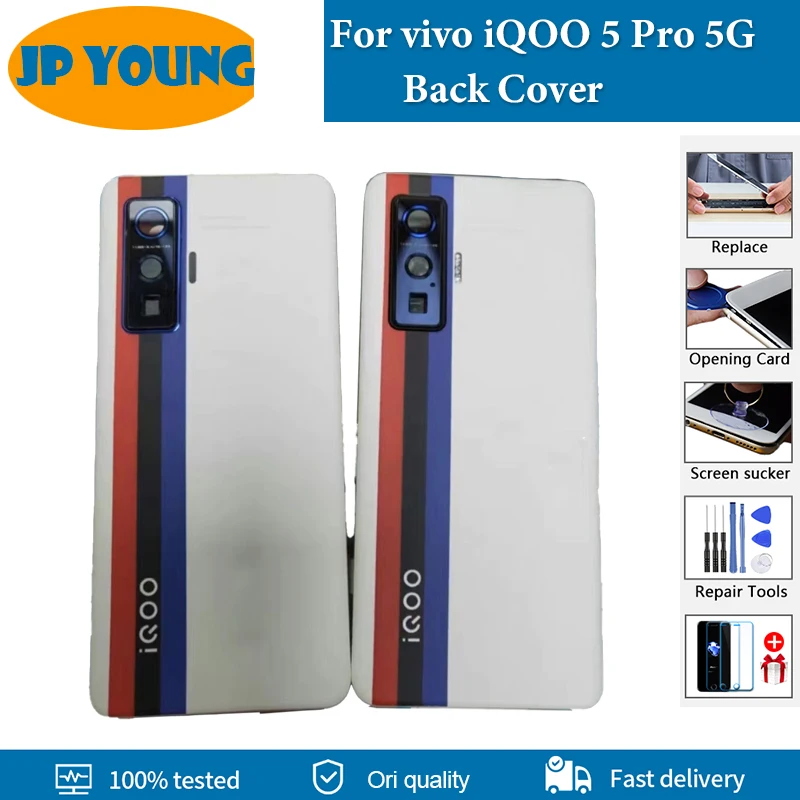 

Original New Back Cover For vivo iQOO 5 Pro 5 Back Battery Cover Rear Door v2025a Housing Case For vivo iQOO 5Pro Replacement