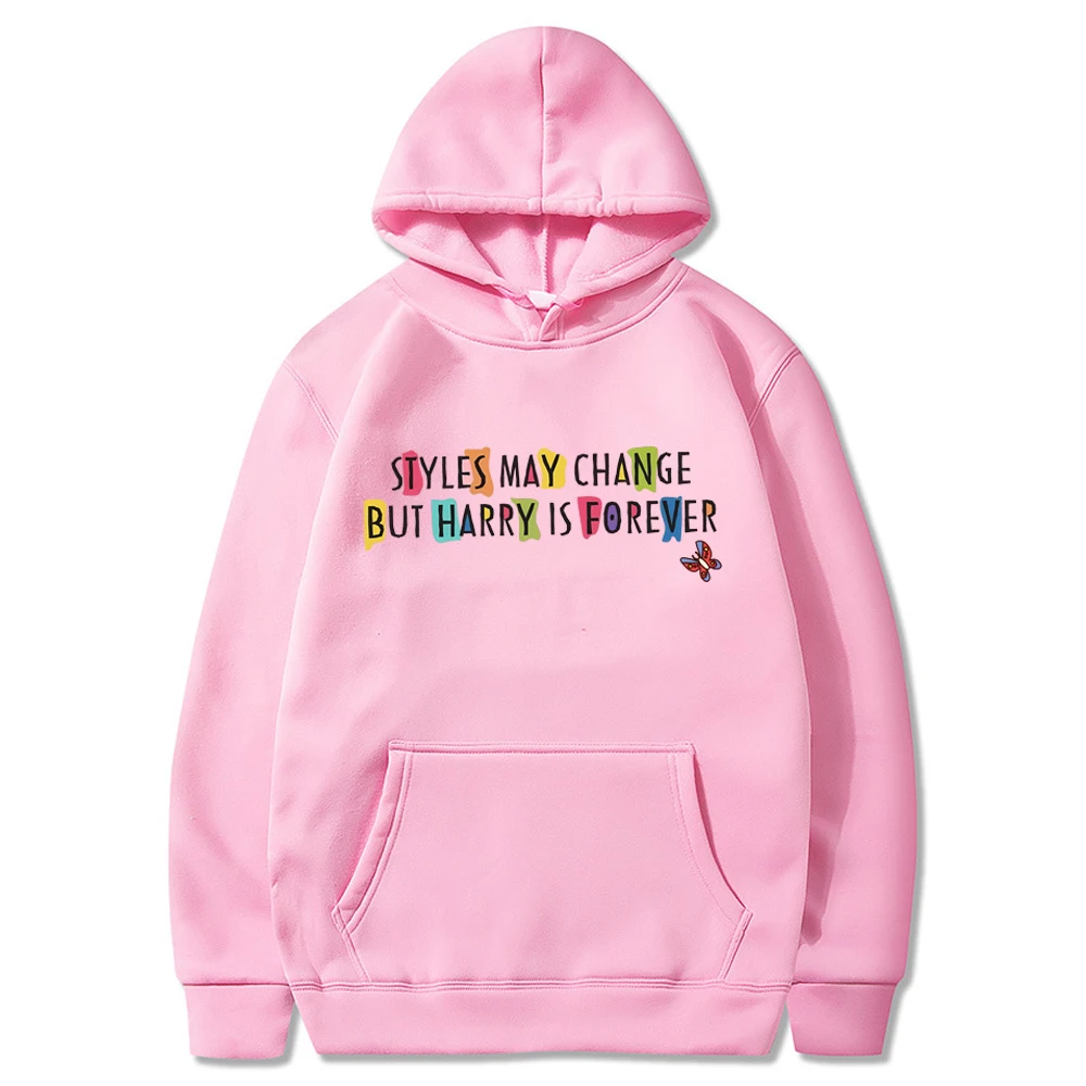 Style May Change But Harry Is Forever Hoodie Vintage Y2k 90s Rainbow Colour Graphic Hooded Sweatshirt Love on Tour Xmas Hoodies