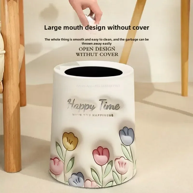 Tulips, Trash Can, Living Room, Household, Light Luxury, Dormitory, Creativity, Small Bedroom, Kitchen, Bathroom, High Value