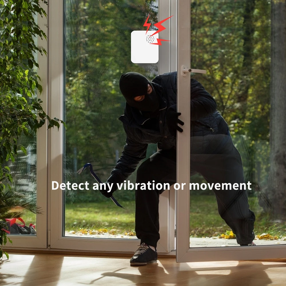 Lincukoo Tuya Zigbee3.0 Smart Vibration Alarm Sensor Movement/Vibration/Shock Is Detected Sound Alarm Support Home Assistant