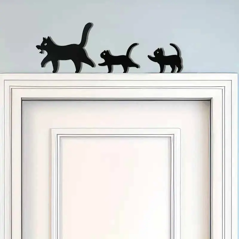 Adhesive cartoon cute cat wall sticker birthday gift doorframe picture frame anchor line sticker wall decoration concealer beaut