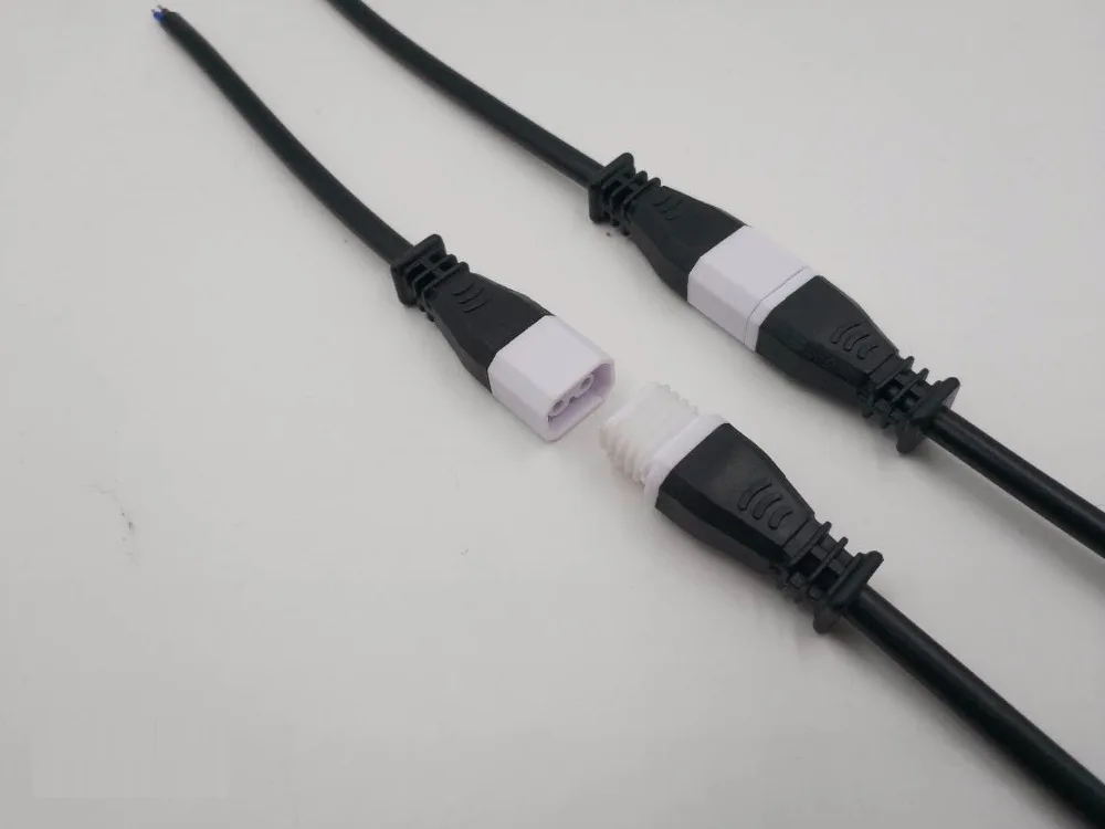 IP65 Connector Waterproof High Quality 2pin Male Female pairs DC Black White color led male and female Applicable 0.5mm