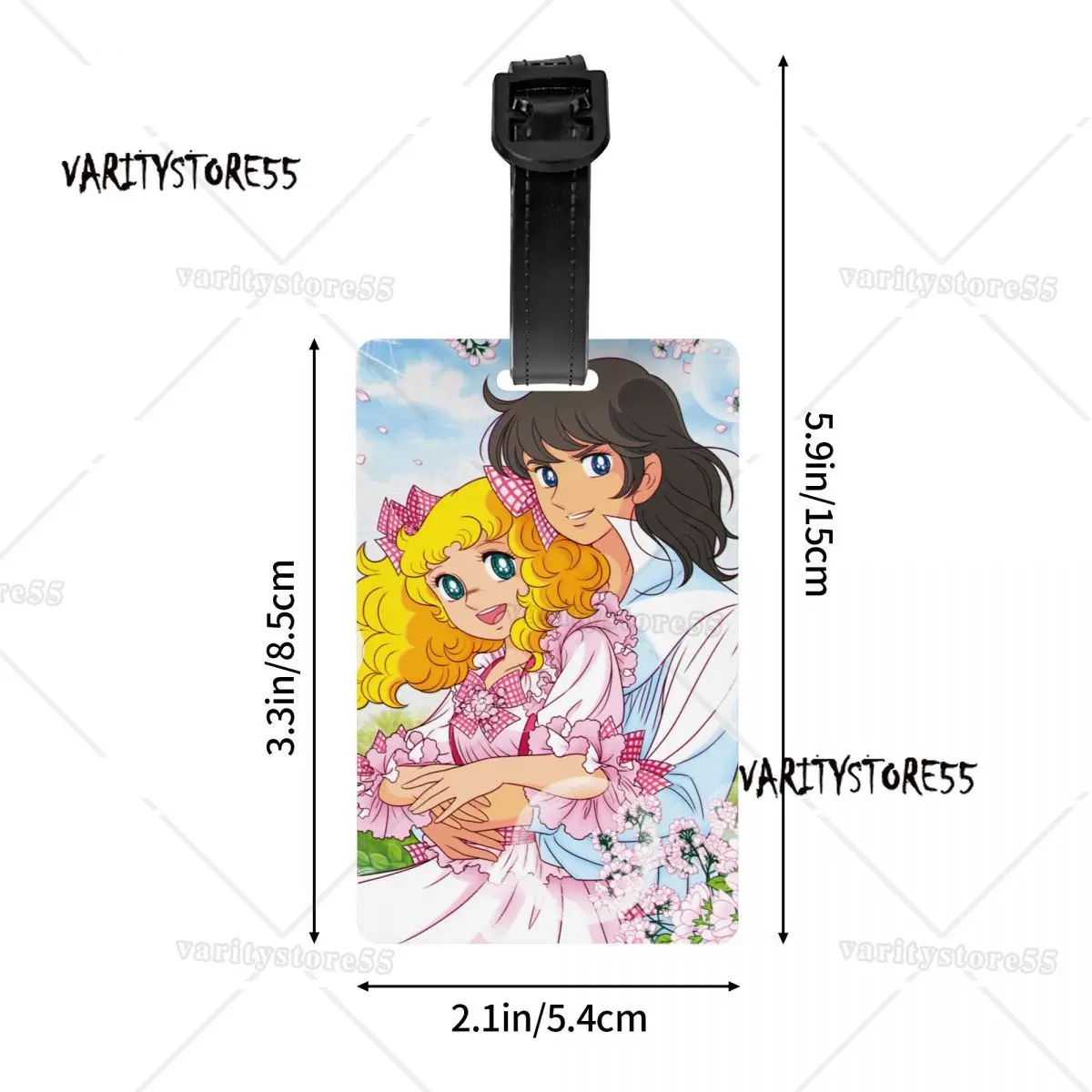 Etiquetas de bagagem personalizadas para mala de viagem, anime mangá, desenho animado, menina, capa de privacidade, nome, cartão de identificação