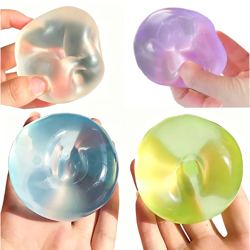 Weiches und Formbares Mochi-Quetschspielzeug Transparentes Kokosnussöl-Maltose-Quetschspielzeug Spaßiges Stressabbau-Sensorikspielzeug Geschenk für Erwachsene