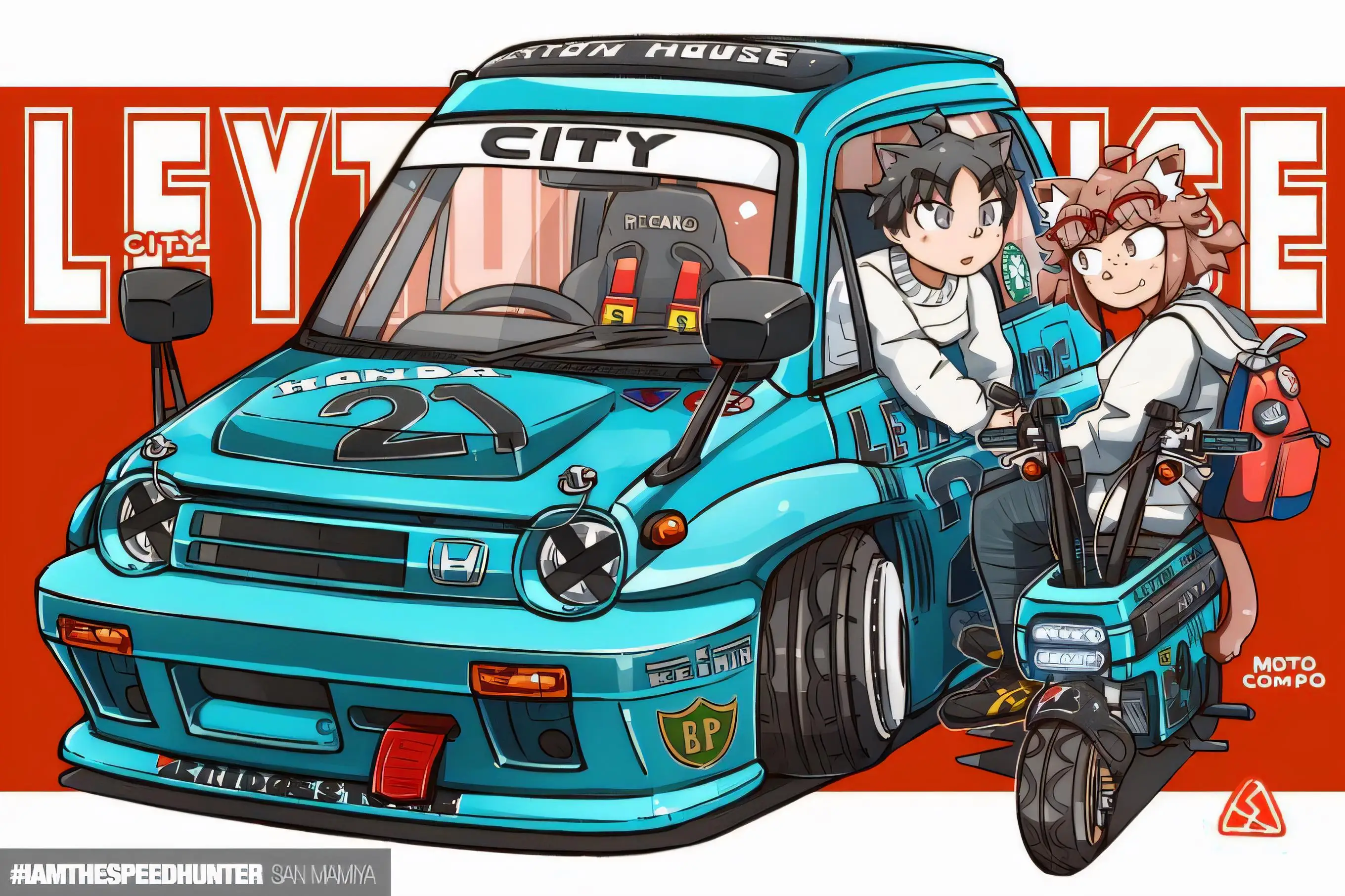JDM Retro City Turbo II Modified Car Anime Art Metal Tin Sign Aluminum Wall Decor Poster Vintage Garage Bar Man Cave