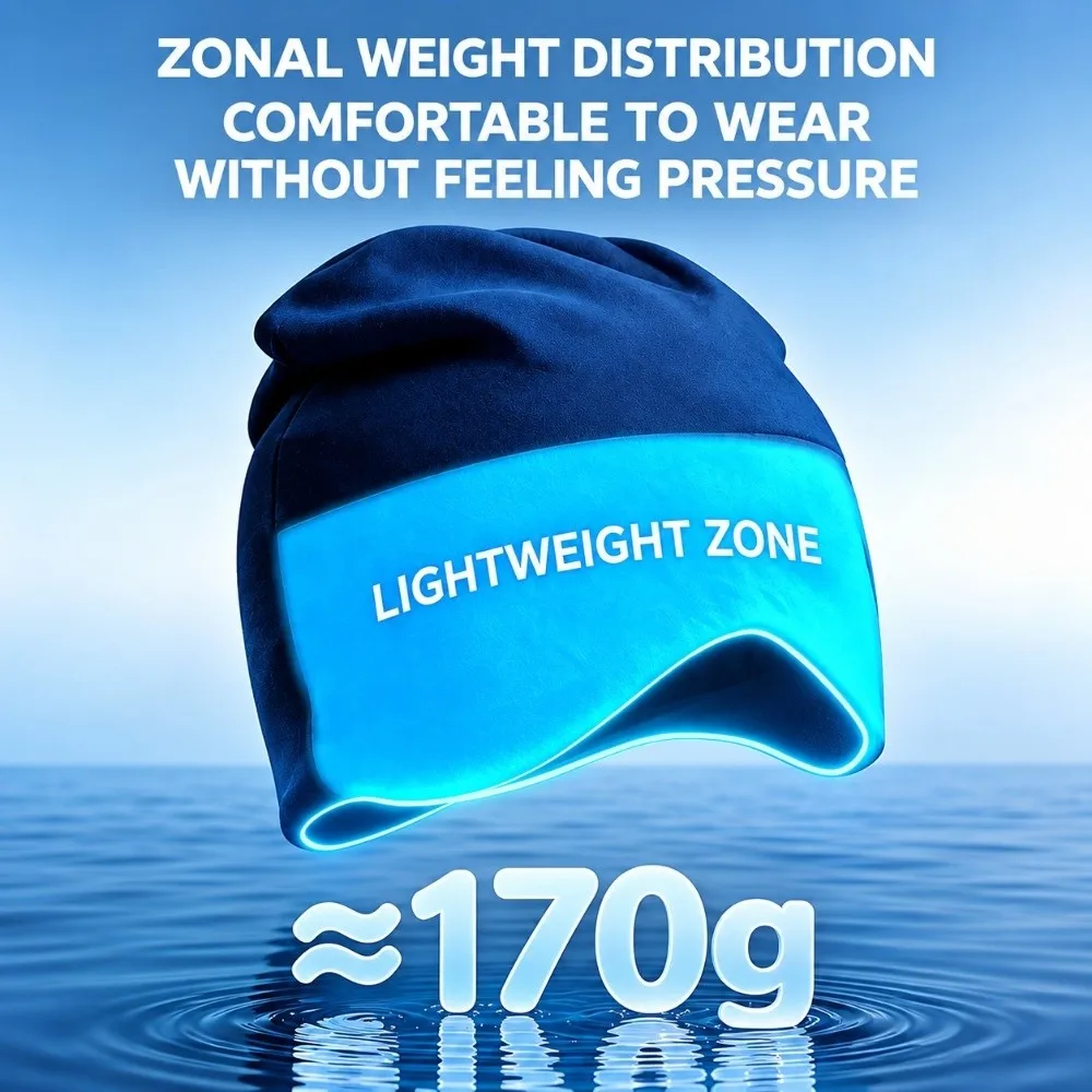 2 in 1 Weighted Sleep Cap Double Sided Light Blocking Blackout Sleep Cap Micro Gravity Bead Windproof Weighted Eye Mask Hat