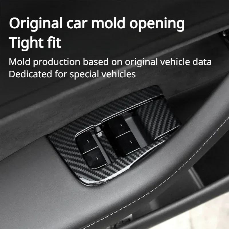 Copertura dei pulsanti dell\'interruttore del sollevatore della finestra per Tesla Model Y/3/3+ Adesivi per pulsanti del telaio Trim Highland