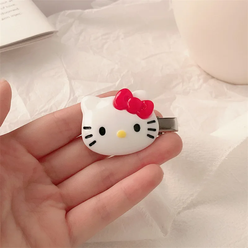 Kawaii Sanrio Hello Kitty Hairpin Girls Ornaments Anime Accessories Cartoon Headrope Scrunchies Hair Circle Headdress Hair Gifts