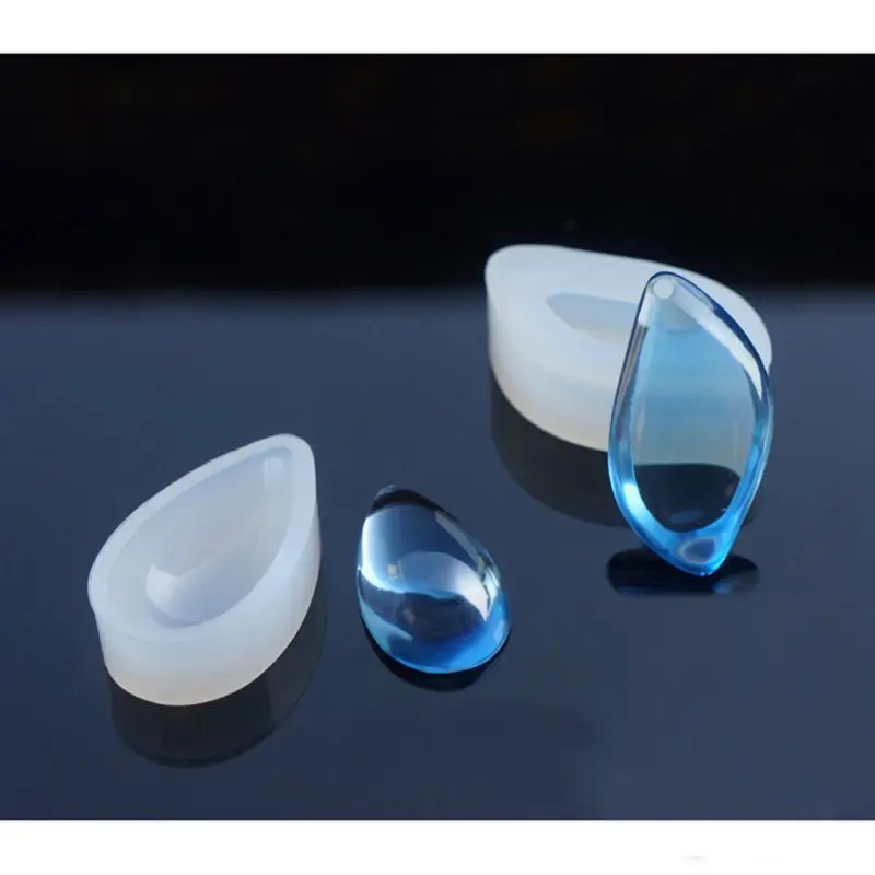 6Pieces Water Drop Pendant Casting Silicon Mold Teardrop Resin Mould Silicone with Hole Mold DIY Resin Pendant Jewelry Making