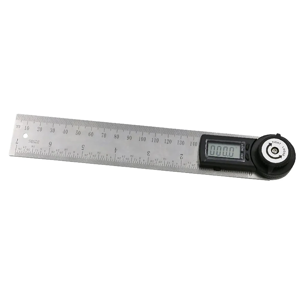 1 Piece 200mm Stainless Steel Meter Digital Goniometer Angle Ruler