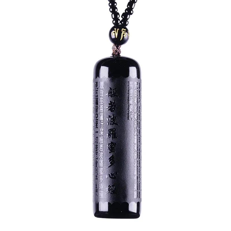 1Pc Black Obsidian Buddha Pendant Prajnaparamita Buddha Necklace Pendant Men\'s Pendant Women\'s Jewelry and Bead Chain