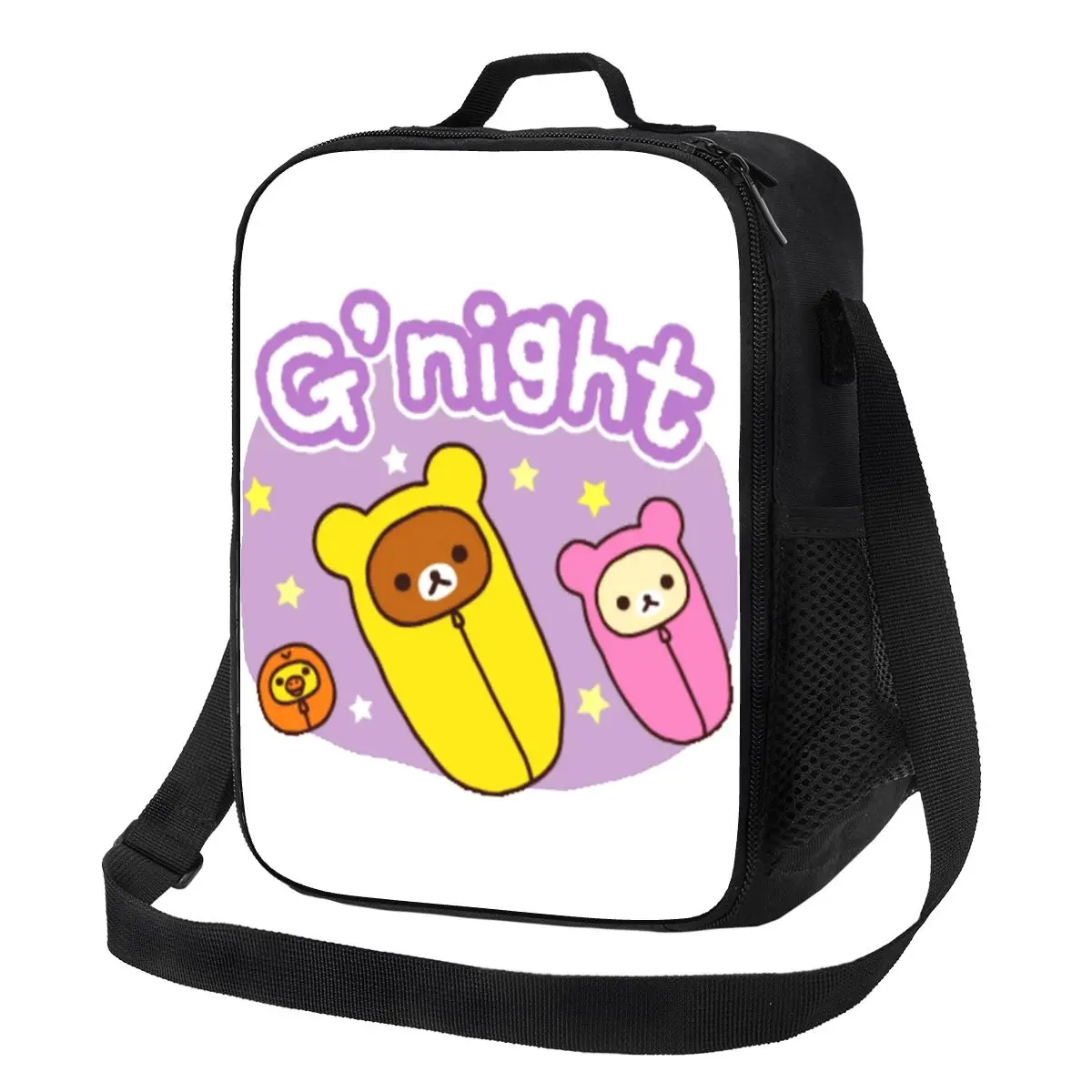 Buena noche Rilakkuma bolsa de almuerzo aislada para mujeres Picnic almacenamiento cajas de alimentos contenedor portátil refrigerador térmico lonchera Tote