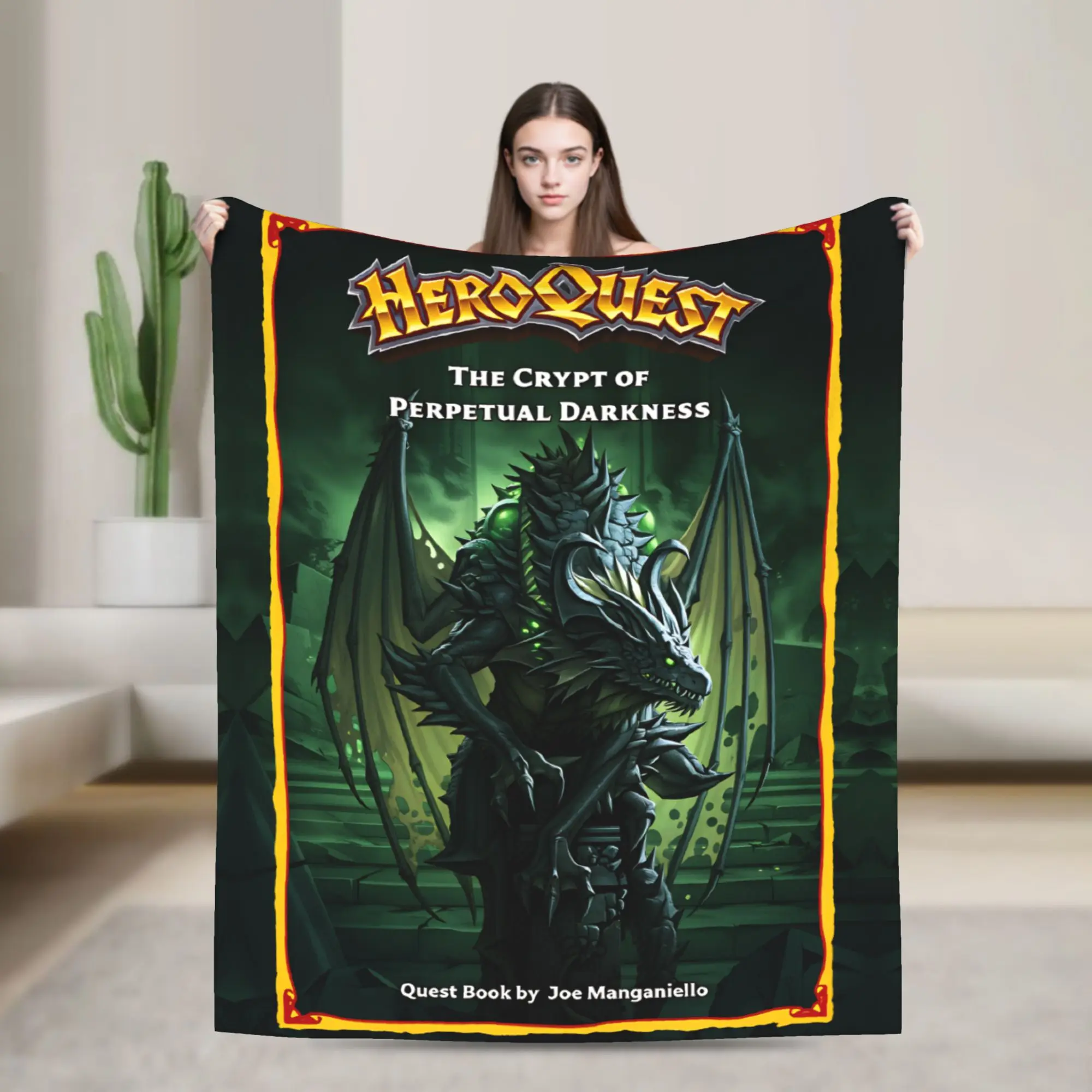 

Супер теплое одеяло для пикника Heroquest, карточная игра, одеяло в стиле ретро, фланелевое покрывало для карточек, чехол для дивана-кровати с узором на открытом воздухе