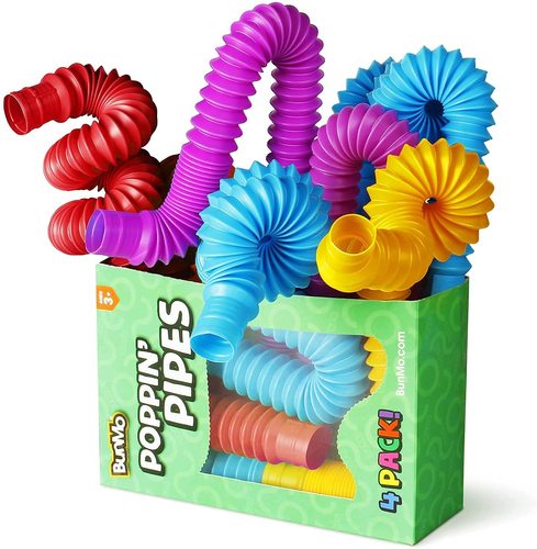 4 Pack Mini Pop Tube Sensory Fidget Toy Colorful Heavy-Duty for Construction Building Educational Toys for Stress Autism ADHD - View 1 4 Pack Mini Pop Tube Sensory Fidget Toy Colorful Heavy-Duty for Construction Building Educational Toys for Stress Autism ADHD - View 1