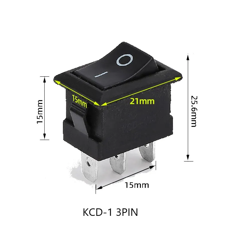 5Pcs/10Pcs KCD1  Button Power Switch   Boat-Shaped Switch 236PIN