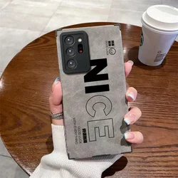 Grey Leather Case For Funda Samsung Galaxy S24 S25 S23 S22 S 25 24 Ultra S20FE S24Ultra 5G Soft Women Men Phone Case Cover