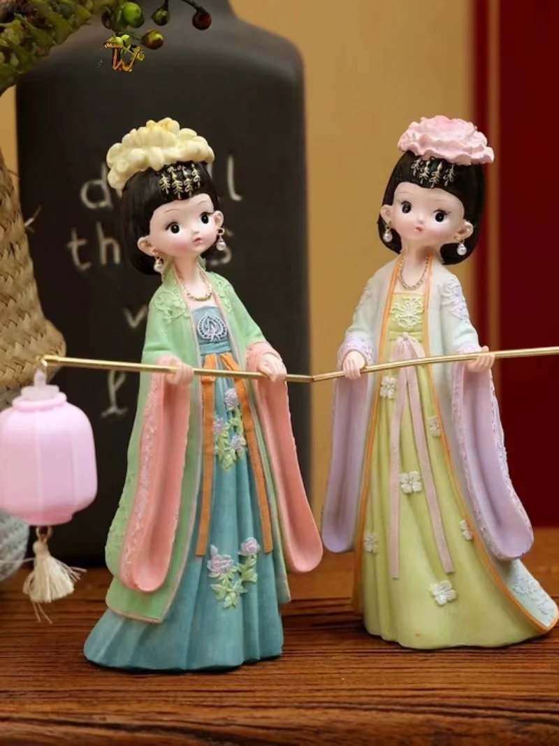 Hanfu Style Resin Doll for Girls, Princess Home Decoration Ornaments, New Palace, Ancient Style, Chinese Style, Best Gift, MF812