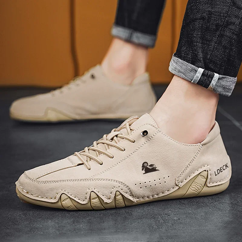 Leather Shoes Men Casual Sneakers Breathable Leather Loafers Driving Shoes sapatos formais masculinos  men shoes fashion