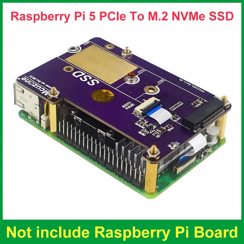 

Raspberry Pi 5 PCIe на M.2 NVMe SSD HAT с поддержкой 2230 2242 2280 PCIE SSD высокоскоростная Плата расширения для RPI 5