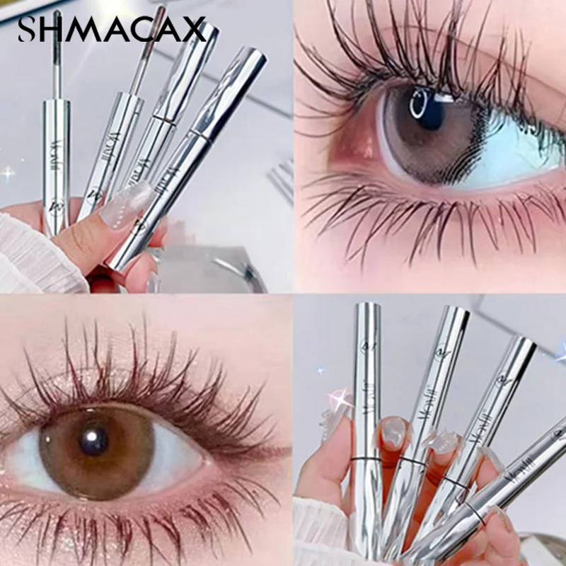 Metall Eisen Wimpern Mascara Wasserdichte Seide Faser Mascara Schwarz Lange Curling Wimpern Extensions Nicht verklumpende Augen Make-Up Kosmetik