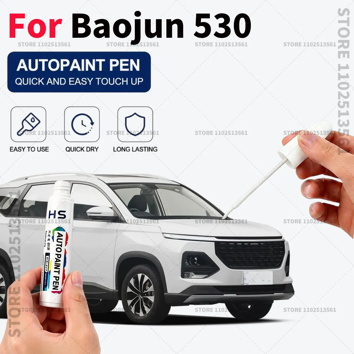 

Touch Up Paint Pen Quick Repair Car Scratch Chip Paint Brush For Baojun 530 Starry Night Black Sliver Gray Candy White Brown