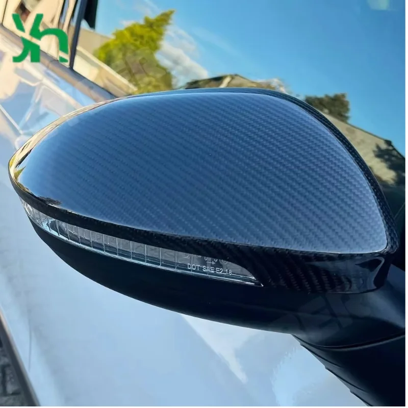 VW Golf MK8 (2020-) Lamando (2022-2023) غطاء عدسة الرؤية الخلفية استبدال مرايا الرؤية الجانبية من ألياف الكربون الجافة