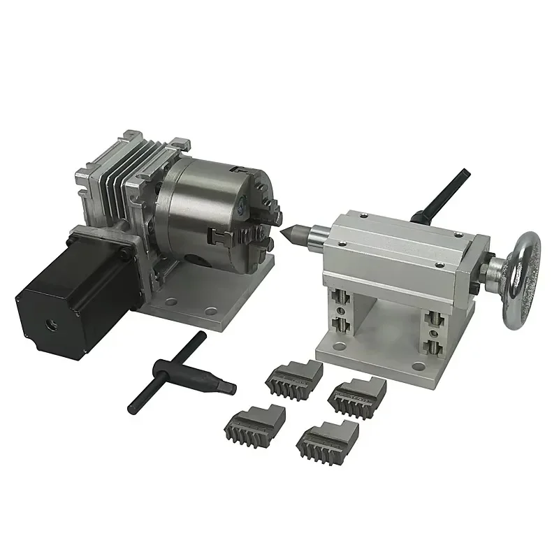 4th Axis Tailstock Rotary Axis a for CNC Router 80 Fix 4 Chuck Three-Dimensional Sculpture Take Woodworking Machinery Part