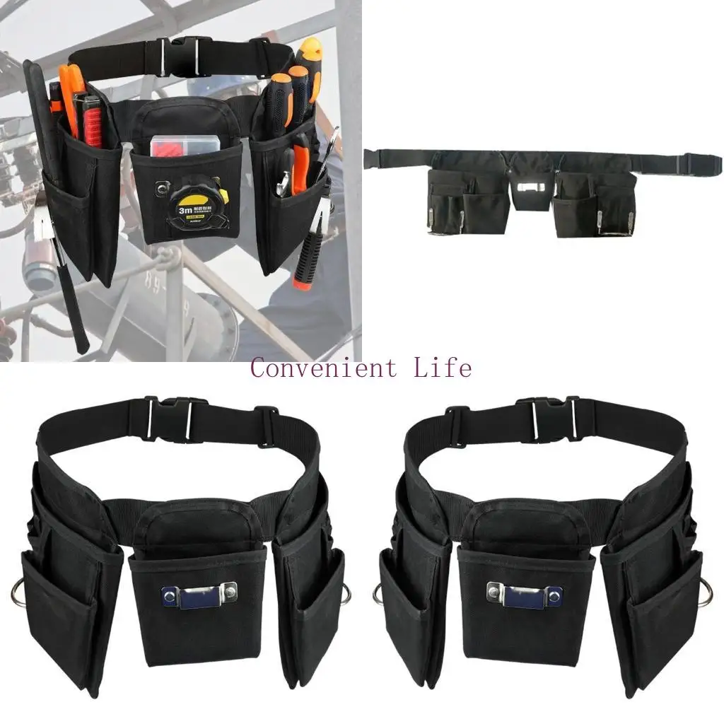 L1EE เอวเครื่องมือถุงผ้ากันเปื้อนจัดงานสวนเครื่องมือสวนพร้อมกระเป๋าจัดเก็บข้อมูล