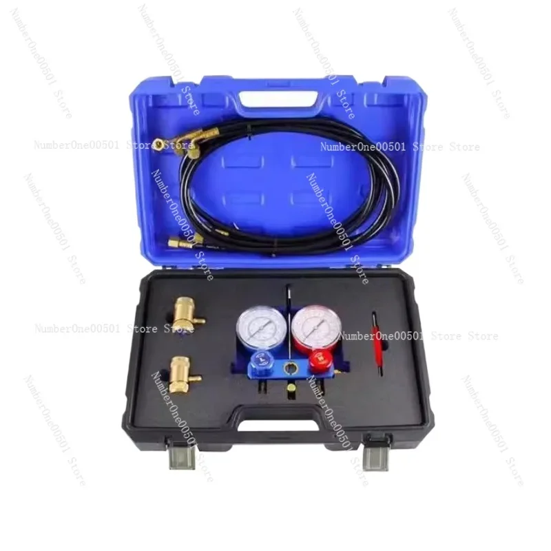 

Premium R744 CO2 AC Service Kit Refrigerant Gauge Vacuum Pump Set for Luxury EV Hybrid Vehicle Air Conditioning Systems KT6516