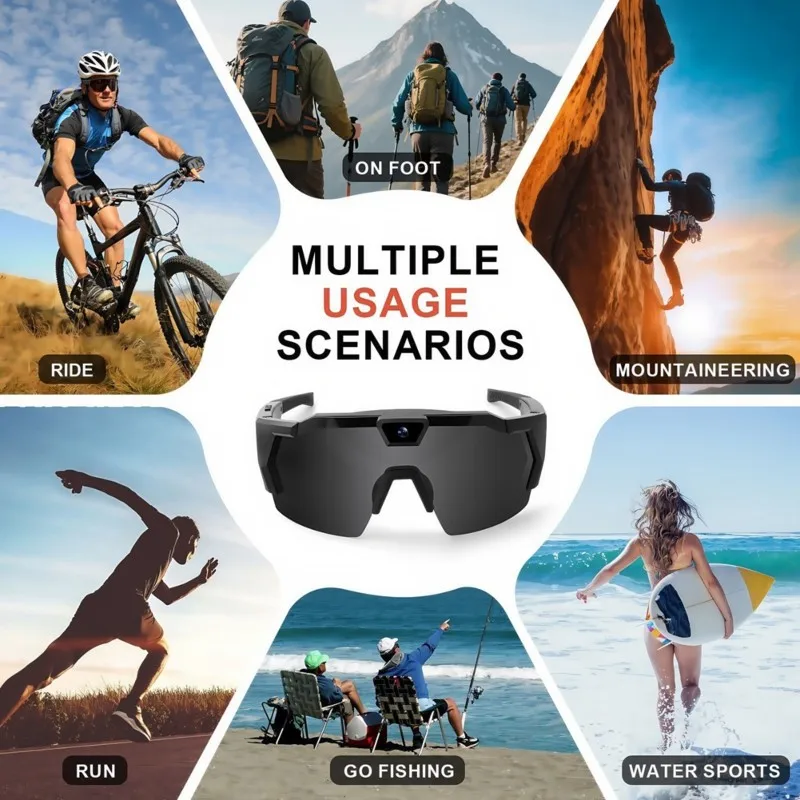 A13E-HD Smart Video Sunglasses With 1080P Recording Functionality Outdoor Sports Camera Eyewear Featuring 32GB SD Card