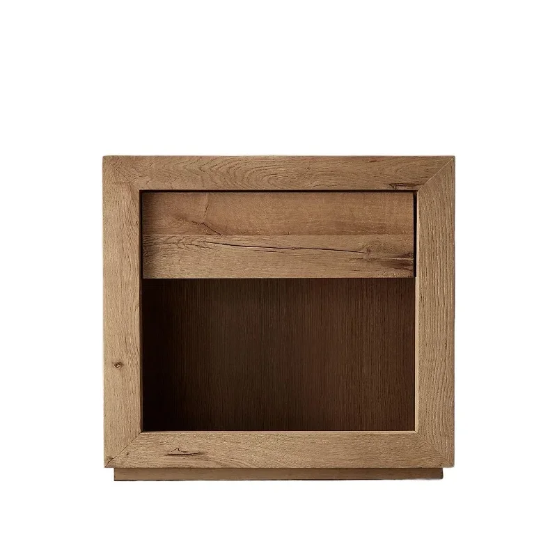 

Gray Oak Solid Wood Bedside Table French Country Vintage Home Bedroom Bedside Table Modern Simplicity