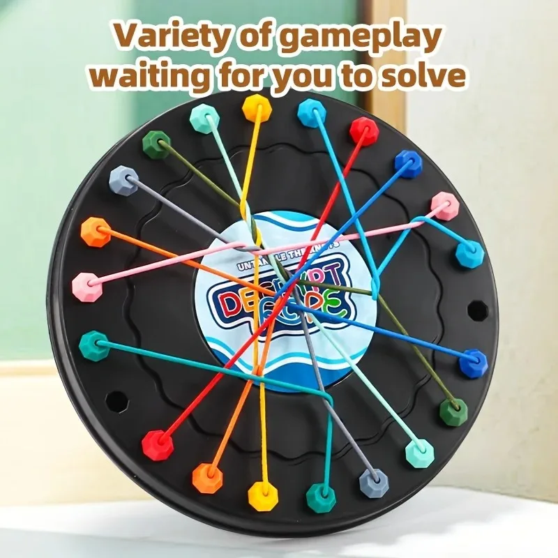 Children Rope Knots Sensory Social Board Game Logical Thinking Challenge Twisted Connected Line Brain Strategy Table Game