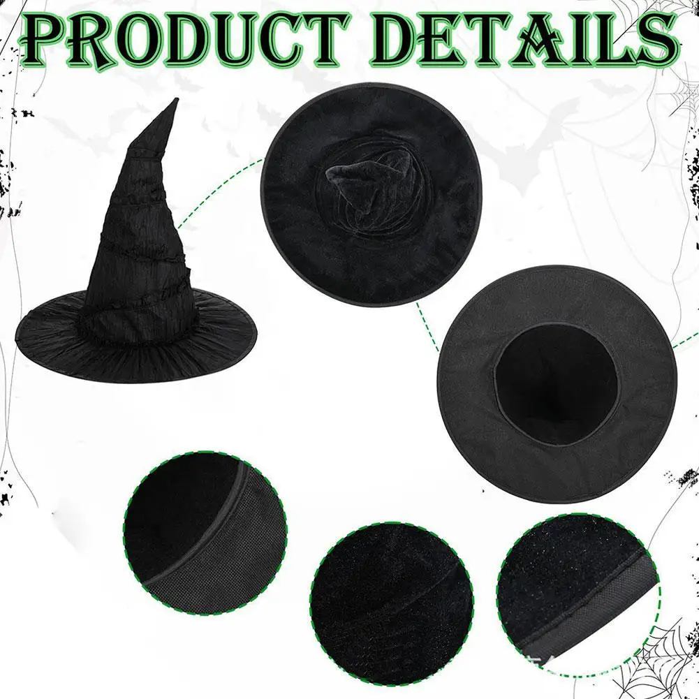 Costume de Cosplay de sorcière d'halloween, chapeau, lunettes et gants, déguisement pour femmes, jeu de rôle, accessoires de carnaval d'halloween