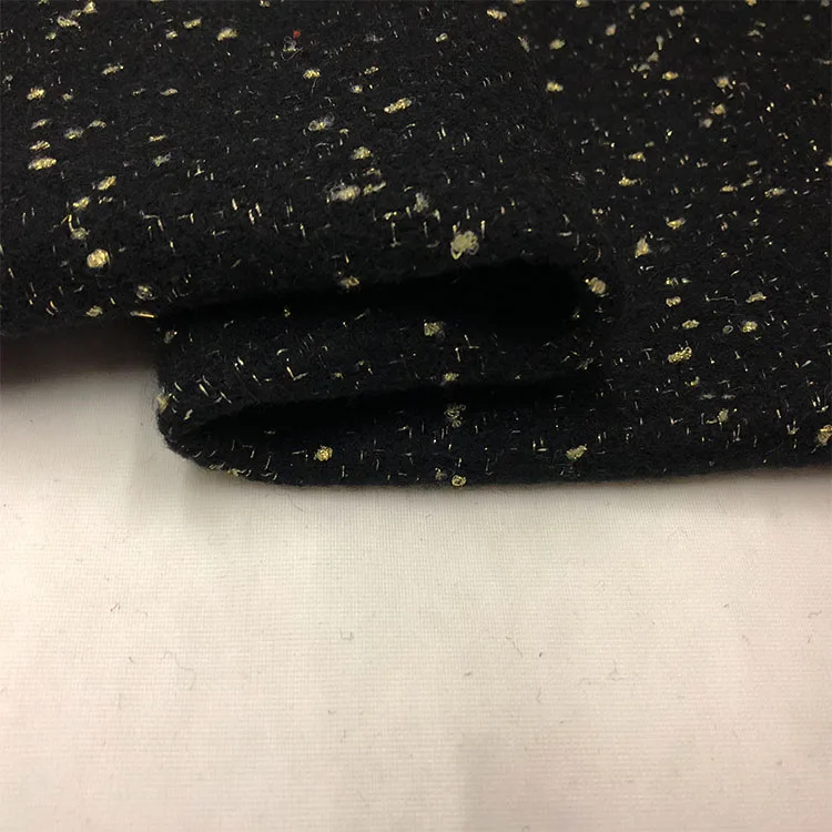 

Превосходное качество Gold Tead Bla Weave Thiened тканевое пальто, модный материал для одежды, итальянское производство, губка, сделай сам