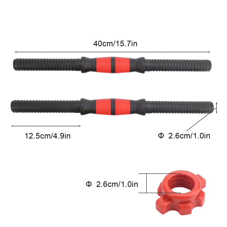 40cm Dumbbell  40cm Dumbbell  Weight Lifting Dumbbell Handles with Nuts Fitness Equipment Fitness Equipment - 6