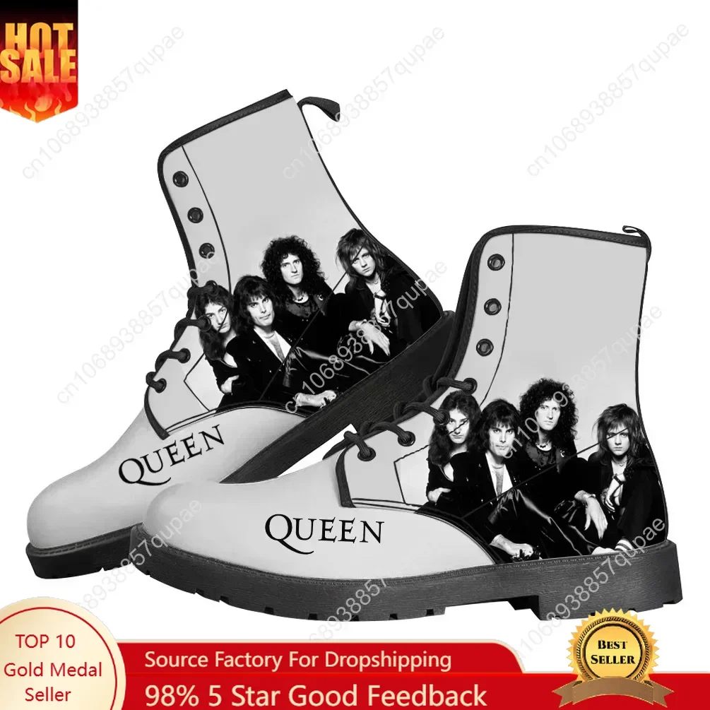 

Queen Rock Band Casual Boots Fashion Music Mens Womens Teenager Shoes Fashion 3D Boot High Quality Couple Customize Made Shoe