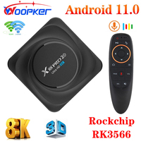 Woopker Smart TV Box Android 11 X88 Pro 20 8GB RAM 128GB ROM Rockchip RK3566 8K 2.4G 5.8G WIFI Set Top Box Voice Control