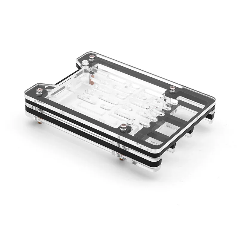 New 5 Layers Acrylic Case for Raspberry Pi 5 Transparent and Black Alternating Shell Support Installing Official Active Cooler